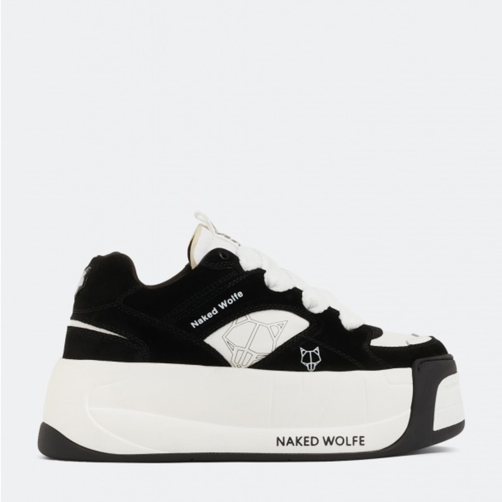 Naked Wolfe Snatch black and white sneakers